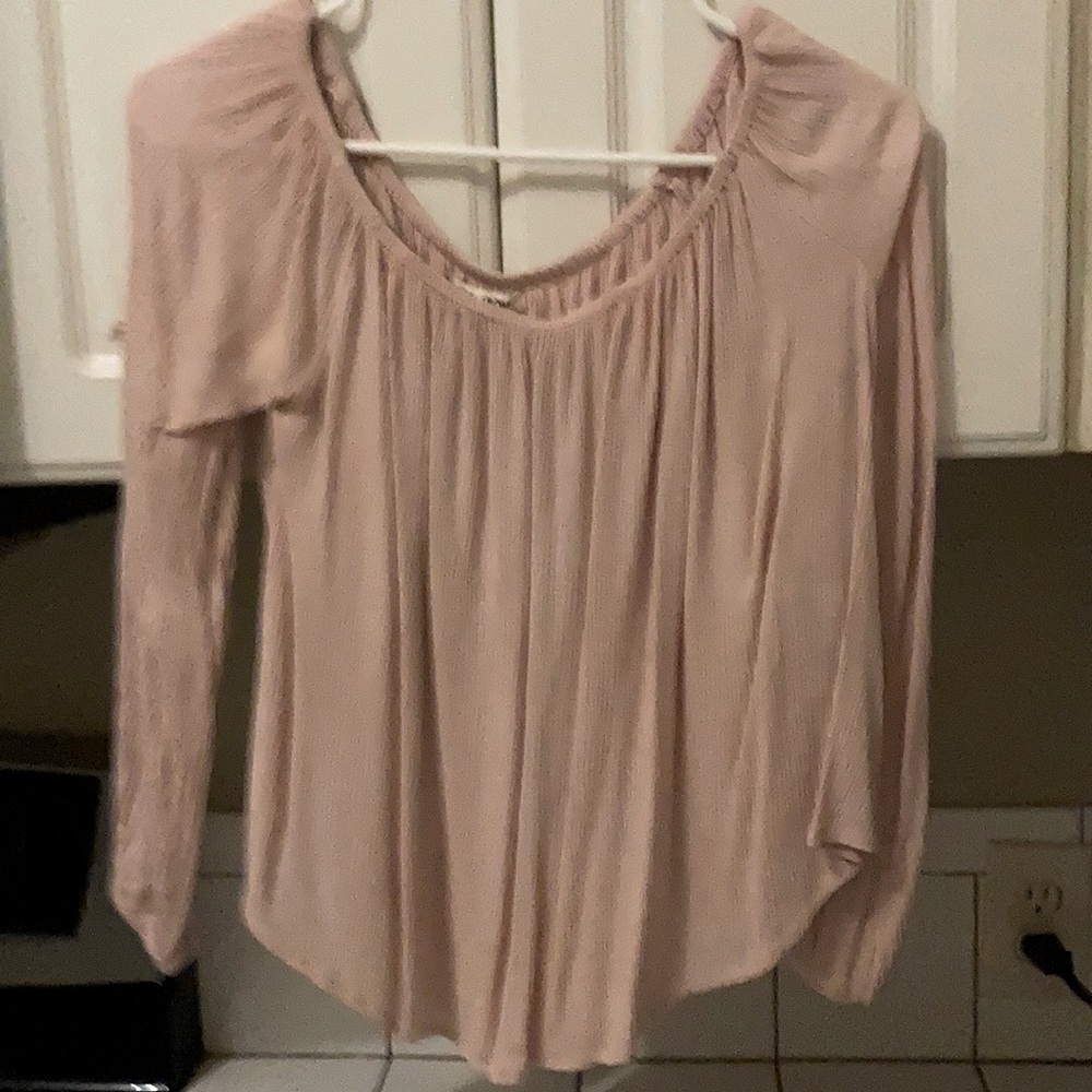 Billabong light pink peasant blouse M